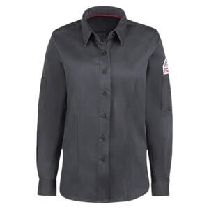 Bulwark FR Women's Iq Series Comfort Woven Long Sleeve Shirt Charcoal - Regular
